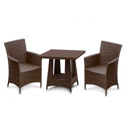Riviera Rattan Table and Chairs, 2 Seater Dining Set