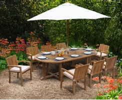 8 Seater Garden Dining Set, Teak