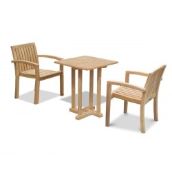 Canfield Square 0.6m Table with 2 Monaco Stacking Chairs Set