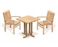 Canfield Square 0.7m Table with 2 Bali Stacking Chairs Set