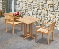 Canfield Square 0.7m Table with 2 Monaco Stacking Chairs Set