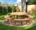 Canfield Teak Garden Table 1.5m and Backless Dining Benches Set