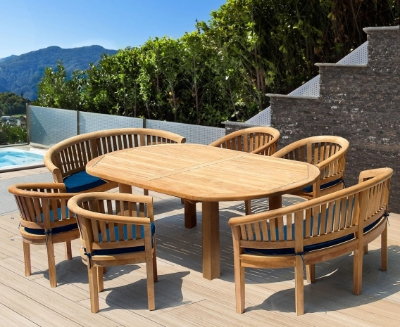 Titan 8 Seater Garden Table 2.6m, Contemporary Benches & Chairs