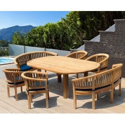 Titan 8 Seater Garden Table 2.6m, Contemporary Benches & Chairs