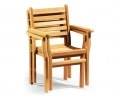 Cadogan 6 Seater Teak Pedestal Table 1.8m & Yale Stacking Chairs