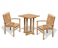 Canfield Square 0.6m Table with 2 Bali Stacking Chairs Set