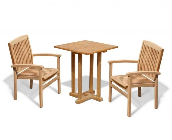 Canfield Square 0.6m Table with 2 Bali Stacking Chairs Set