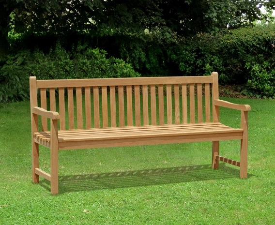 Windsor 4 Seater Teak Garden Bench, 6ft Park Bench – 1.8m