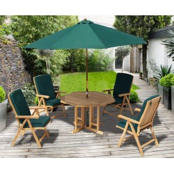 Berrington Octagonal Gateleg 1.2m Table with 4 Bali Recliners
