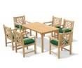 Sandringham 6 Seater Rectangular Dining Table 1.5m & Princeton Armchairs