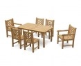 Sandringham Rectangular Table 1.5m with 6 Princeton Side and Armchairs