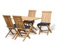 Rimini Rectangular 1.2m Table & 4 Ashdown Folding Side Chairs
