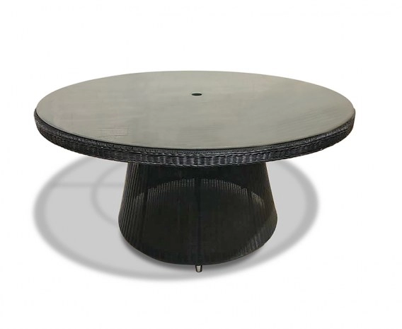Lotus 1.5m Loom Weave Outdoor Glass-top Table - New: End of line