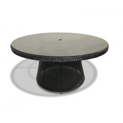 Lotus 1.5m Loom Weave Outdoor Glass-top Table - New: End of line