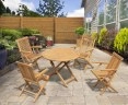 Chester 4 Seater Teak Folding Garden Set with Low Back Armchairs