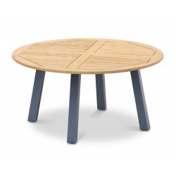 Disk Round Teak Garden Table with Steel Legs - 1.5m
