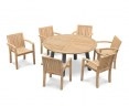 Disk 6 Seater Teak and Metal Garden Dining Set