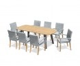 Disk Teak and Steel Oval Table 2.2m & 8 St. Tropez Armchairs