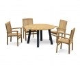 Disk 4 Seater Teak Garden Stacking Set