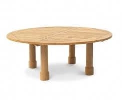 Titan Solid Teak Garden Table, Round Leg - 2m
