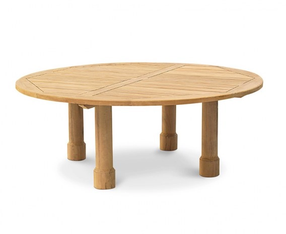 Titan Solid Teak Garden Table, Round Leg - 2m