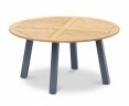 Disk Teak and Steel Round Table 1.5m & 6 Hilgrove Stacking Chairs