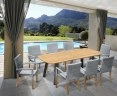 Disk Teak and Steel Oval Table 2.2m & 8 St. Tropez Armchairs