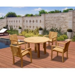 Titan Round 1.2m Table with 4 Monaco Stacking Chairs