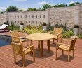 Titan Round 1.2m Table with 4 Monaco Stacking Chairs