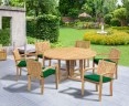 Berrington Drop Leaf Garden Table 1.5m and 6 Monaco Stacking Chairs