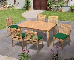 Teak Dining Set with Sandringham 6 Seater Table & Hilgrove Stacking Chairs