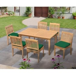 Teak Dining Set with Sandringham 6 Seater Table & Hilgrove Stacking Chairs