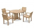 Berrington Drop Leaf Table 1.2m and 4 Monaco Stacking Chairs