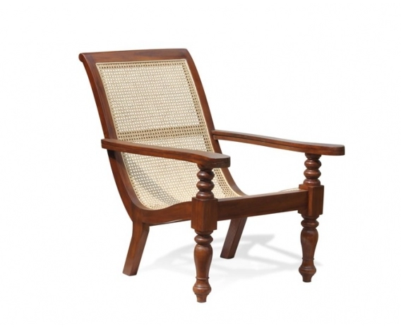 Plantation Chair with swing out arms, Teak and Rattan