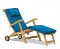 Halo Teak Steamer Chair with wheels and cushion