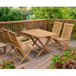 Rimini Rectangular Garden Folding Table Set