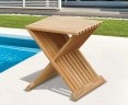 Chelsea Teak Garden Footstool / Side Table