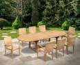 Brompton 8 Seater Extending Table 1.8m-2.4m and St. Tropez Rattan Stacking Chairs Set