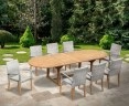 Brompton 8 Seater Extending Table 1.8m-2.4m and St. Tropez Rattan Stacking Chairs Set