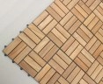 Set of 10 Teak Interlocking Deck Tiles - Mosaic Square Basket Pattern