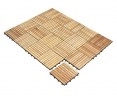 Set of 10 Teak Interlocking Deck Tiles - Classic Parquet Pattern