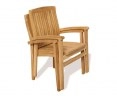 Brompton Teak Extending Garden Dining Set with 6 Stacking Chairs