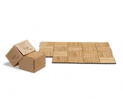 Classic Parquet Pattern 0.9m2 Teak Interlocking Deck Tiles - 10pcs