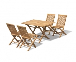 Chester Rectangular Folding Dining Set with 4 Low Back Dining Chairs