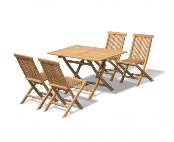 Chester Rectangular Folding Dining Set with 4 Low Back Dining Chairs