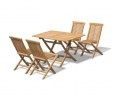 Chester Rectangular Folding Dining Set with 4 Low Back Dining Chairs