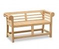 Teak Lutyens-Style Garden Bench, Low Back - 1.35m