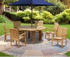 Titan 6 Seater Round Table 1.5m & Bali Stacking Armchairs