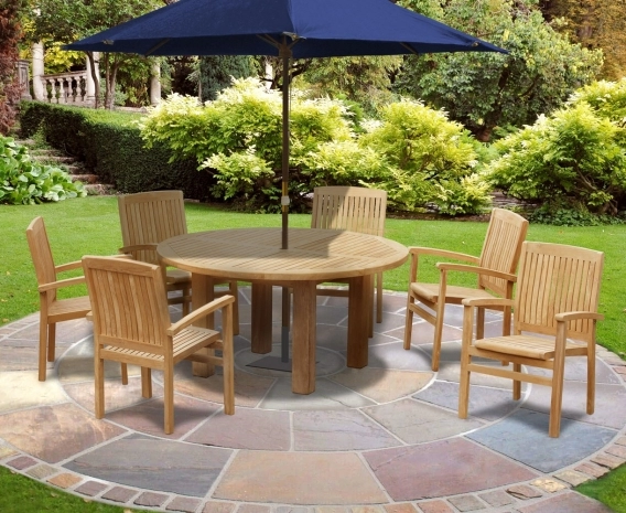 Titan 6 Seater Round Table 1.5m & Bali Stacking Armchairs