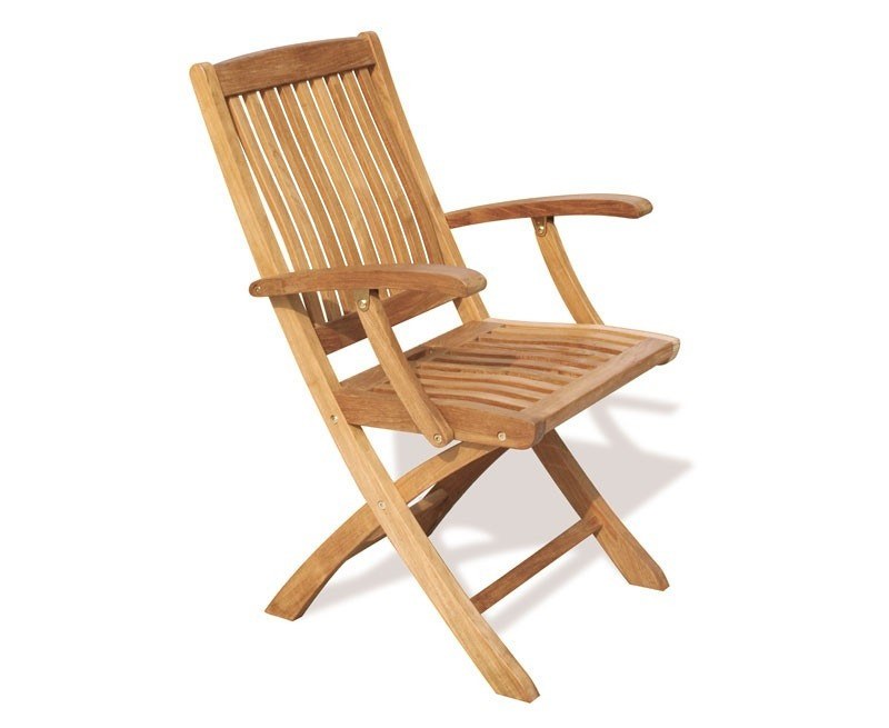 Bali Fold Up Garden Chair With Arms, Folding Arm Chairs